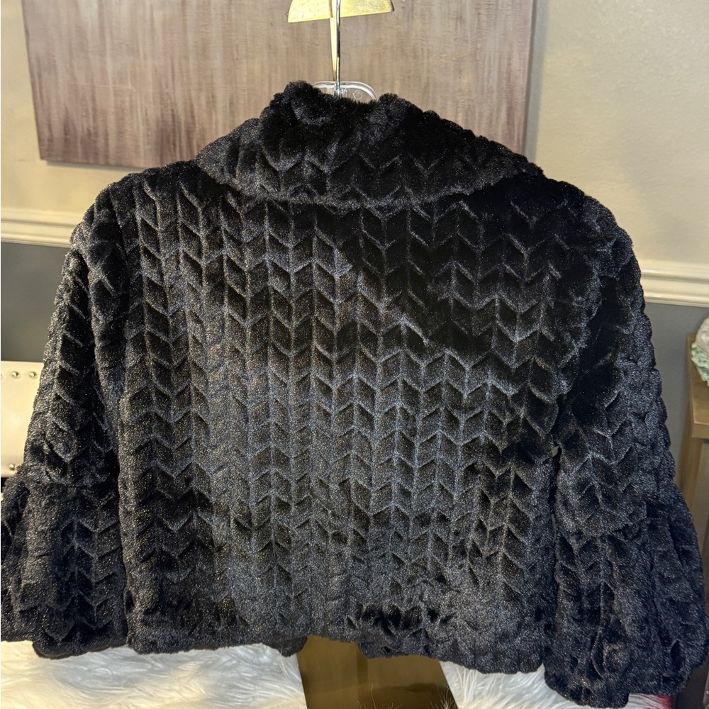 Tacera Dark Textured Teddy Jacket-New - Picture 7 of 12